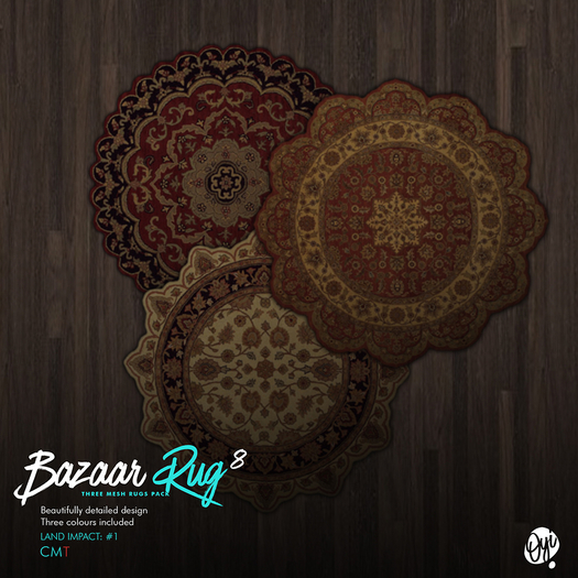 Second Life Marketplace OYI Bazaar Rugs Pack 8